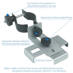 EYSDON Metal Smartphone Adapter for 38~48mm Microscope Binocular Spotting Scope Monocular Telescope Connector Cellphone Holder