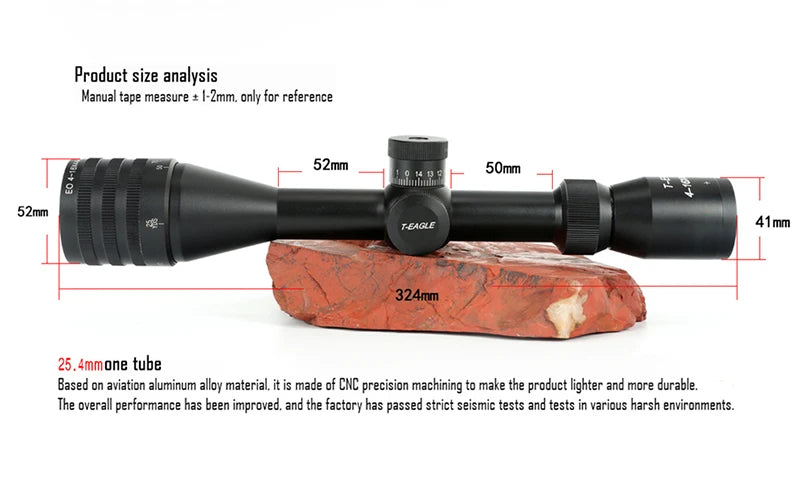 Tactical Riflescope Spotting Scope for Rifle Hunting Optical Collimator Gun Sight  Red Green Blue Illumination  EO 4-16X44AOEG