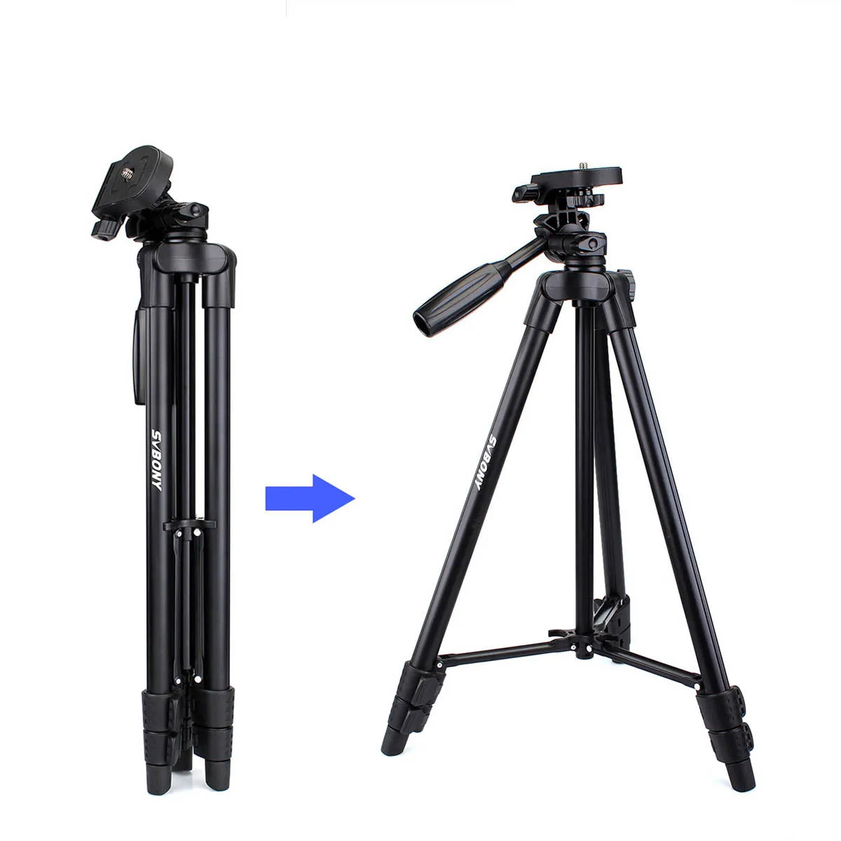 SVBONY Tripod Portable 49" Travel Aluminum Lightweight for DSLR Cameras Video Spotting Scope Watching w/Carrying Bag SV102 SV101