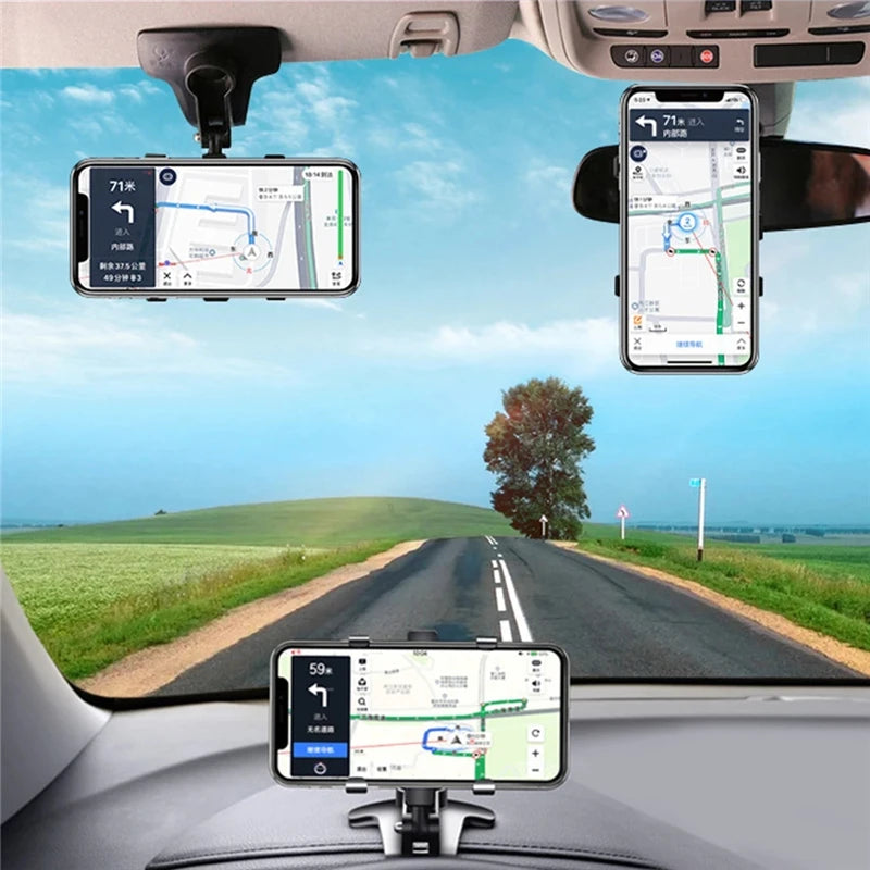 3 in 1 Car Phone Holder Dashboard Rearview Mirror Mobile Phone GPS Navigation Bracket Adjustable Auto Phone Holder For iPhone 13