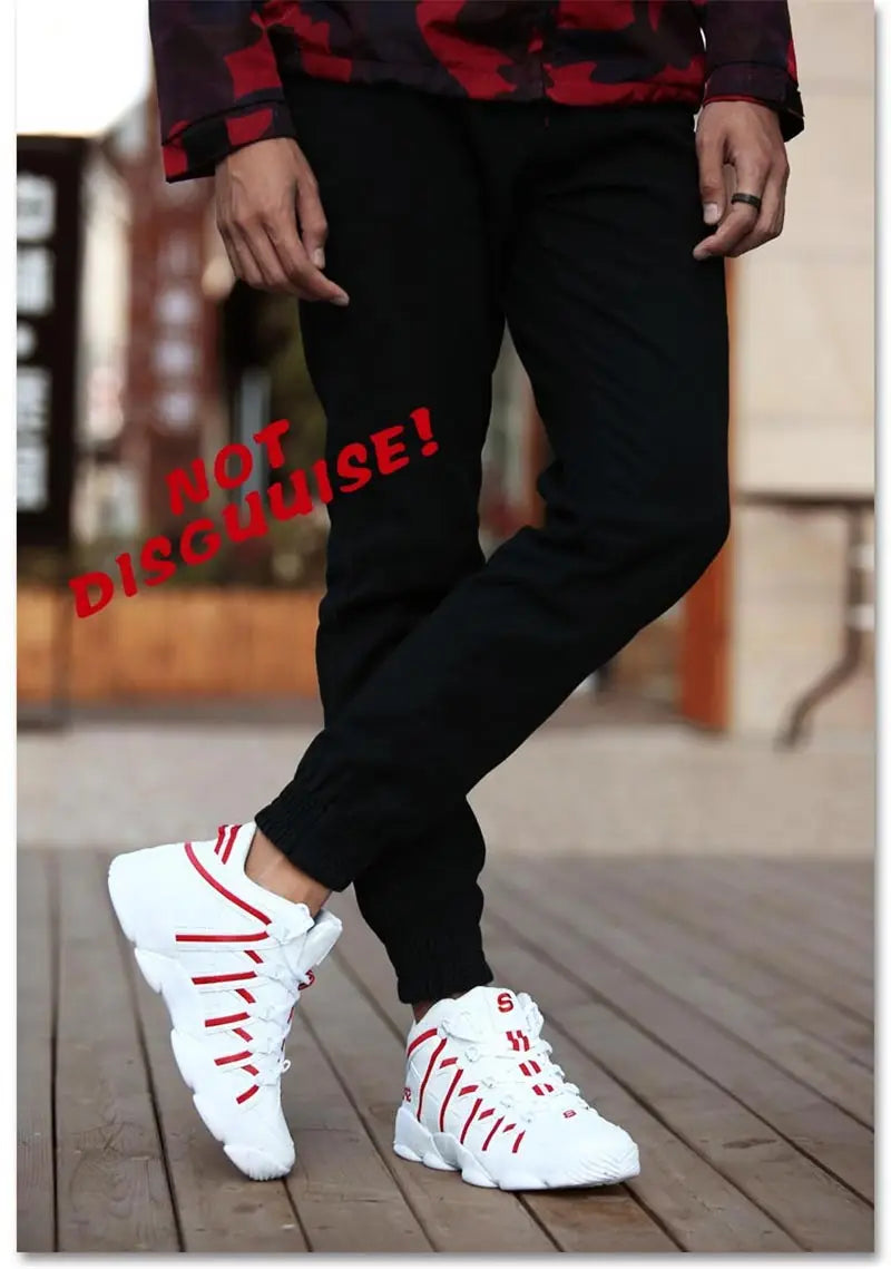 Large Size PU Leather Men's Running Shoes Men's White Sports Shoes Women Sport Shoes for Men Sneakers Red Basket Walk GME-0105