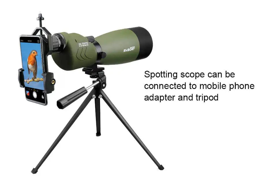 SVBONY F9326A/G 25-75x70 Spotting Scope Zoom Telescope Spyglass Waterproof Powerful Monocular Binoculars Monoculars for Construc