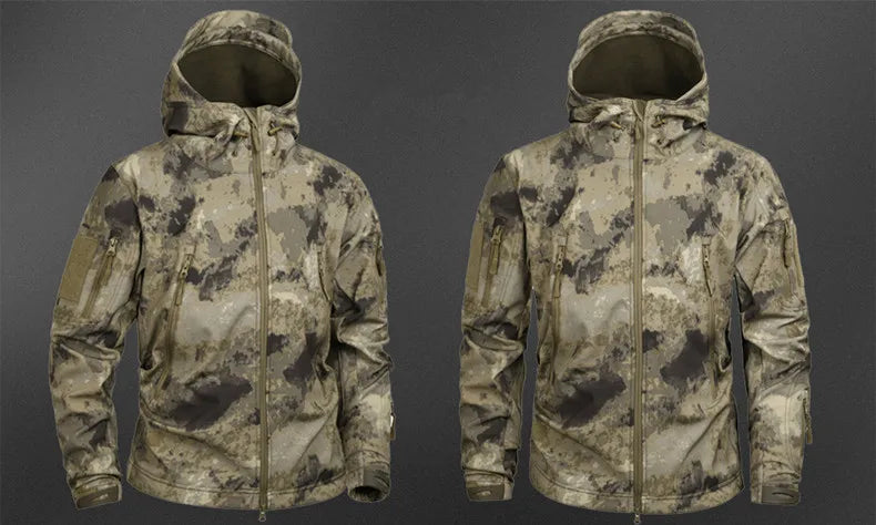 Hiking Jackets Men Camouflage Tactical Jacket Autumn Winter Shark Skin Soft Shell Waterproof Jacket Windbreaker