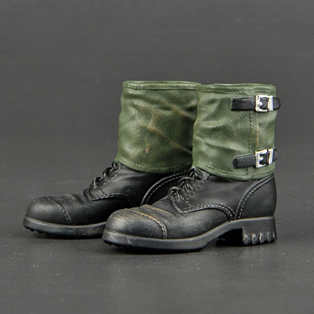 1/6 Miniature Soldier Combat Shoes Lace Up Combat Boot Shoes Male Hiking Combat Soldier Figure Accessory For 12" Action Doll