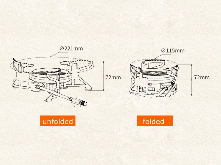 Bulin Outdoor Gas Stove Folding Cooking Furnace Camp Cookware Split Gas Furnace Stove for Camping Hiking Picnic with Pot