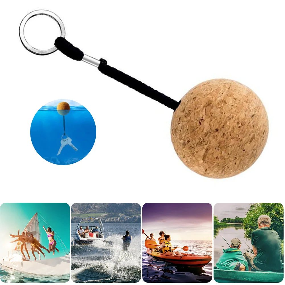 Cork Ball Floating Keychain Key Ring Buoyant Keyring Boat Sailing Kayak Gift Key Chain Float Buoy for Boating Accessory