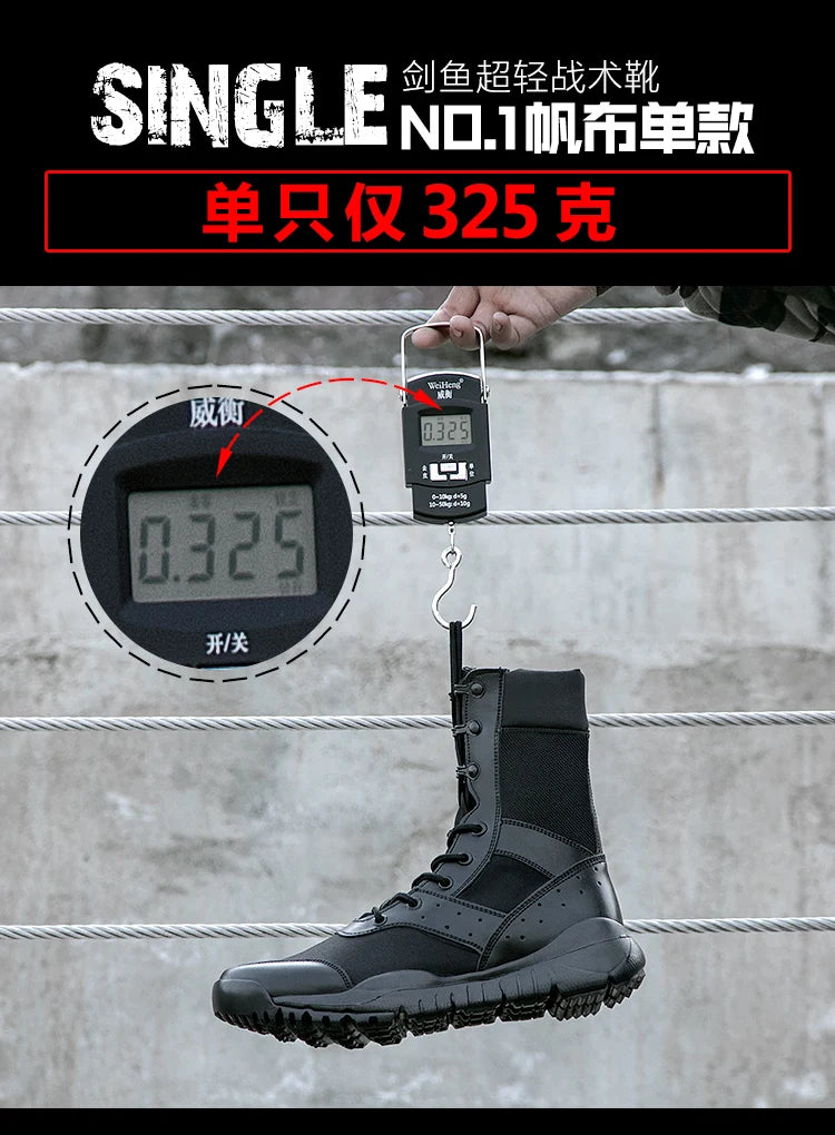 Summer Combat Boot Men Women Climbing Training Lightweight Waterproof Tactical Boots Outdoor Hiking Breathable Mesh Shoes