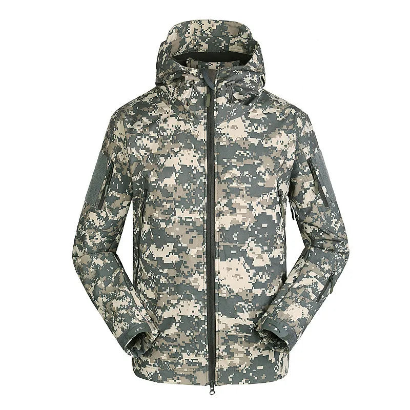 Hiking Jackets Men Camouflage Tactical Jacket Autumn Winter Shark Skin Soft Shell Waterproof Jacket Windbreaker