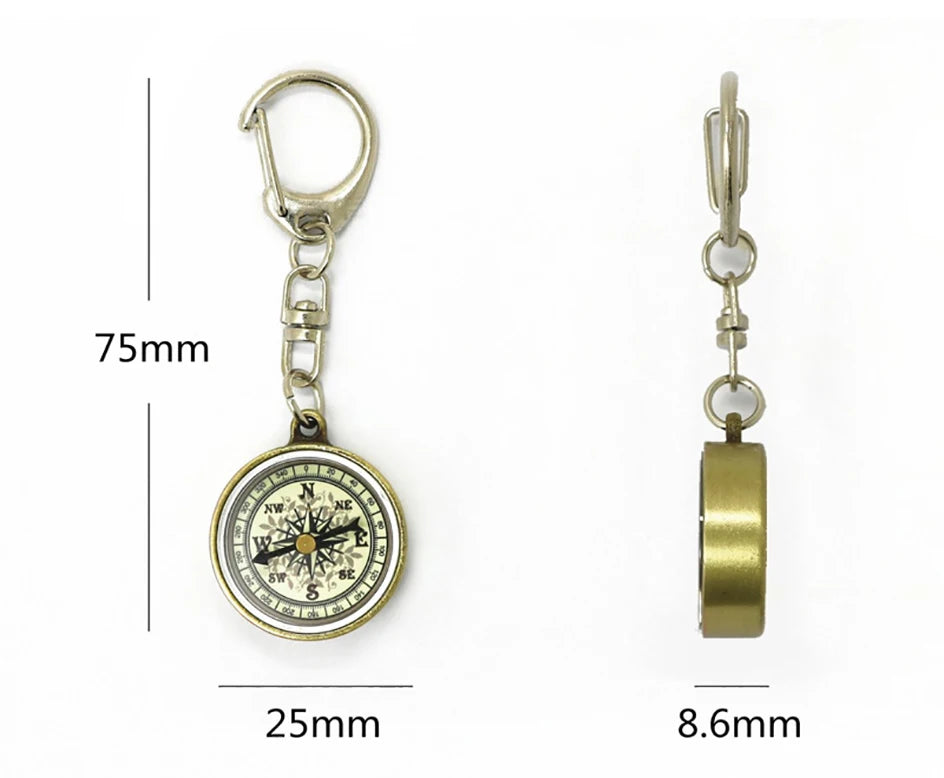 Mini Survival Compass Portable Outdoor Camping Hiking Pocket Navigator Adventure Keychain Compass Climbing Equipment