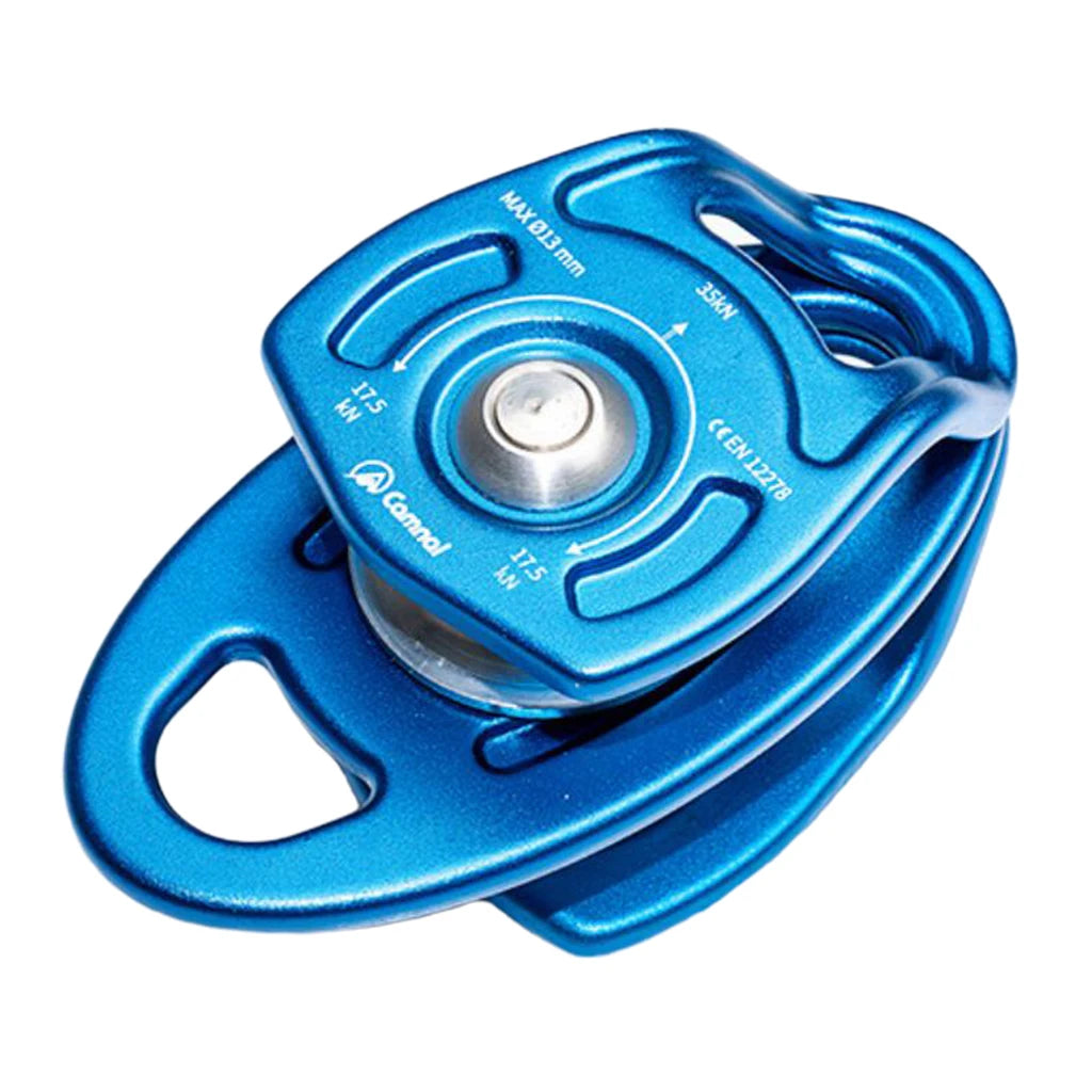 35KN Double Pulley Twin Sheave Rope Pulley for Rope Tree Climbing Caving Climbing Hauling Dragging Lifting