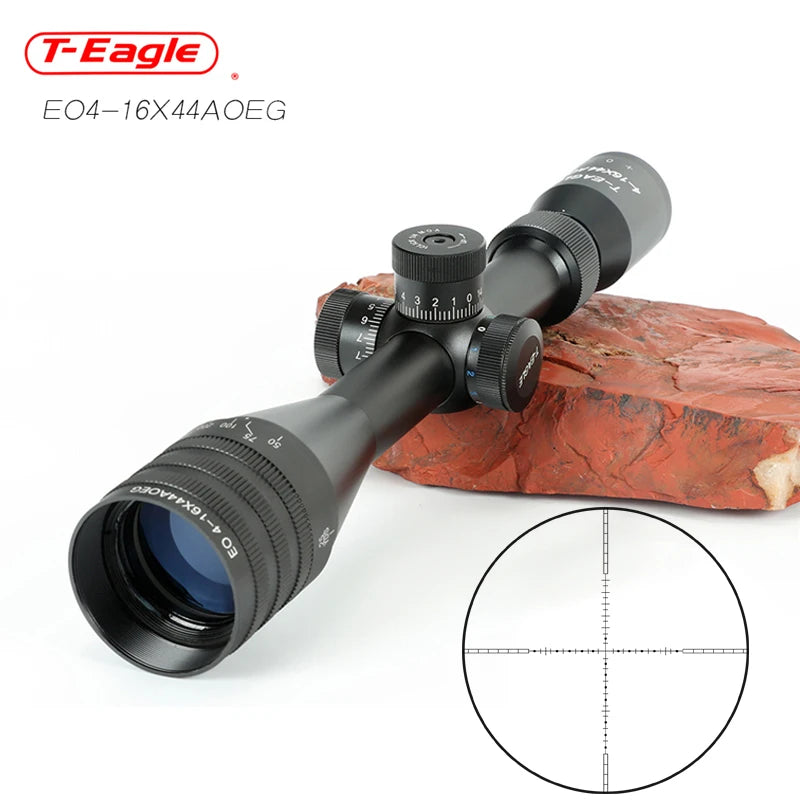 Tactical Riflescope Spotting Scope for Rifle Hunting Optical Collimator Gun Sight  Red Green Blue Illumination  EO 4-16X44AOEG