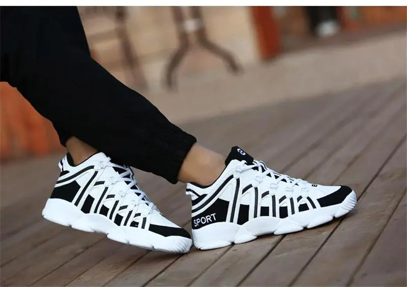 Large Size PU Leather Men's Running Shoes Men's White Sports Shoes Women Sport Shoes for Men Sneakers Red Basket Walk GME-0105