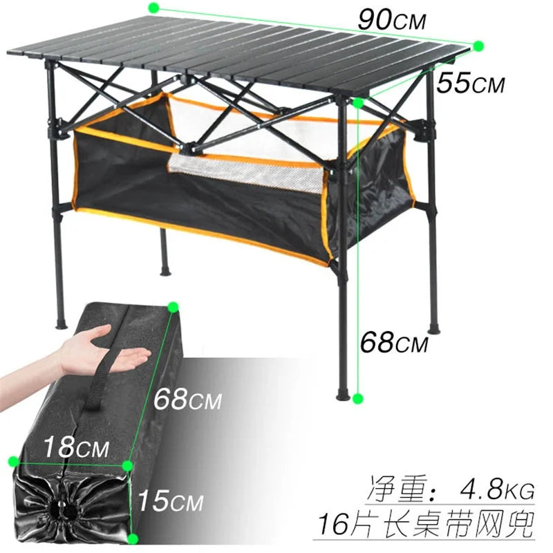 New Outdoor Folding Table Chair Camping Aluminium Alloy BBQ Picnic Table Waterproof Durable Folding Table Desk