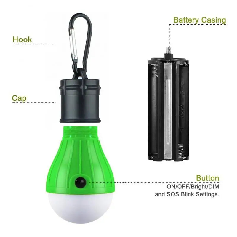 Camping Lantern Outdoor Light Battery Powered Lights Multicolor Waterproof Lighting Mini Portable LED Lamp Bulb Emergency Light