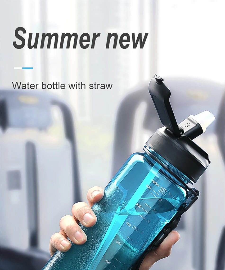 Sport Water Bottles with Straw Summer New Large-capacity Tritan Plastic Portable Leakproof Drink Bottle BPA Free Outdoor Travel