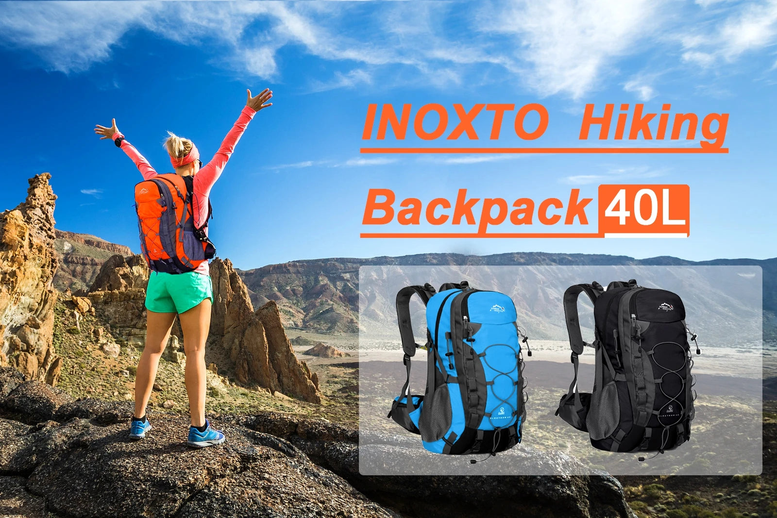 Hiking storage backpack, sturdy 40-liter bag, travel backpack, very suitable for mountaineering, hiking and camping