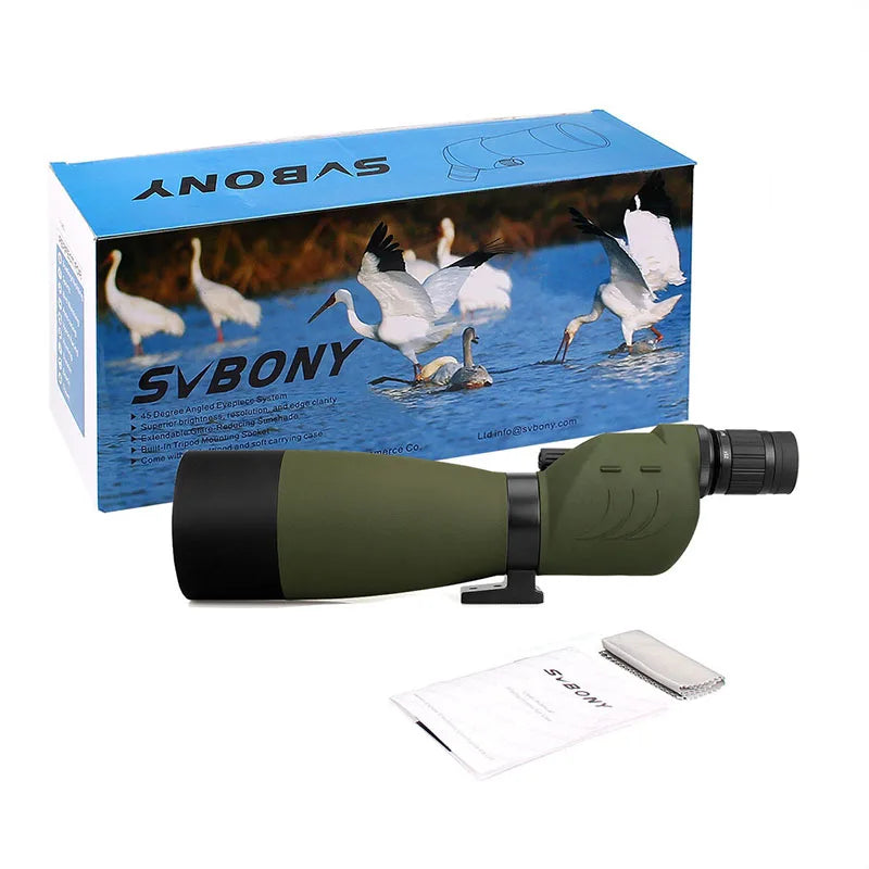 SVBONY SV17 25-75x70mm Spotting Scope Straight Waterproof Spotting Scope for Camping Hunting Bird Watching,Zoom Telescope Spygla