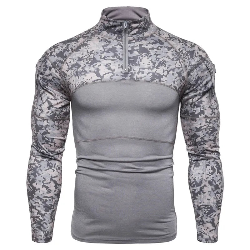 Men's Long Sleeve T-Shirt   Outdoor Trekking Camping Climbing Fishing Male Sports Slim Fit Pullover Clothing