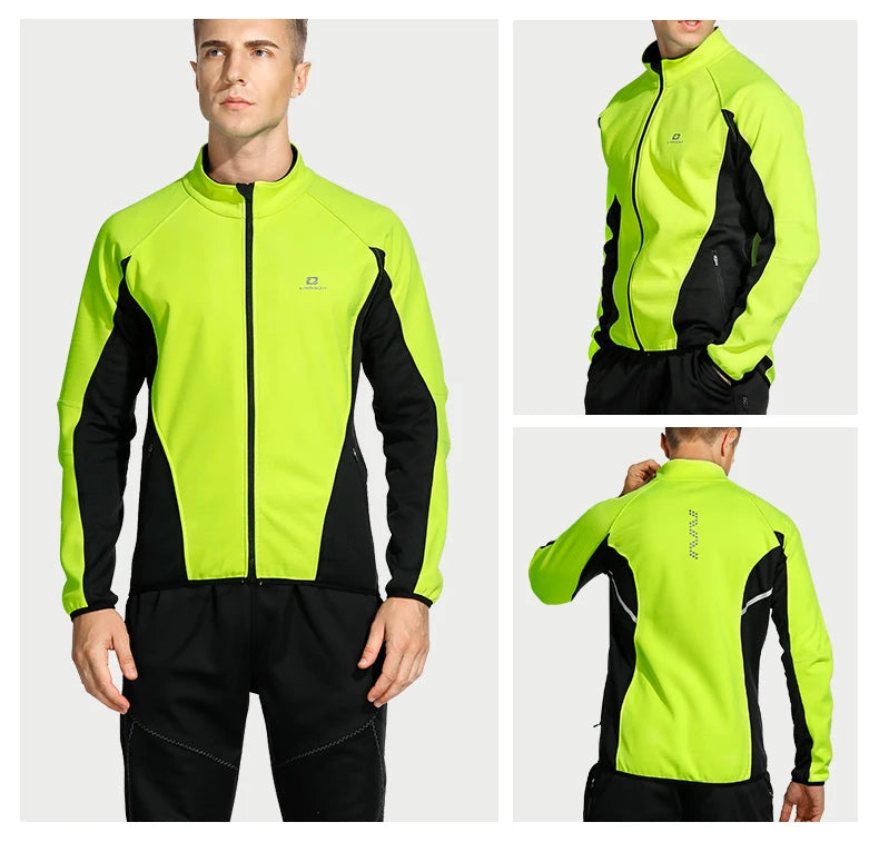 Winter Thermal Cycling Jacket Winter Warm Up Bicycle Clothes Windproof Waterproof Soft Shell Coat Sport MTB Bike Jersey LM8605