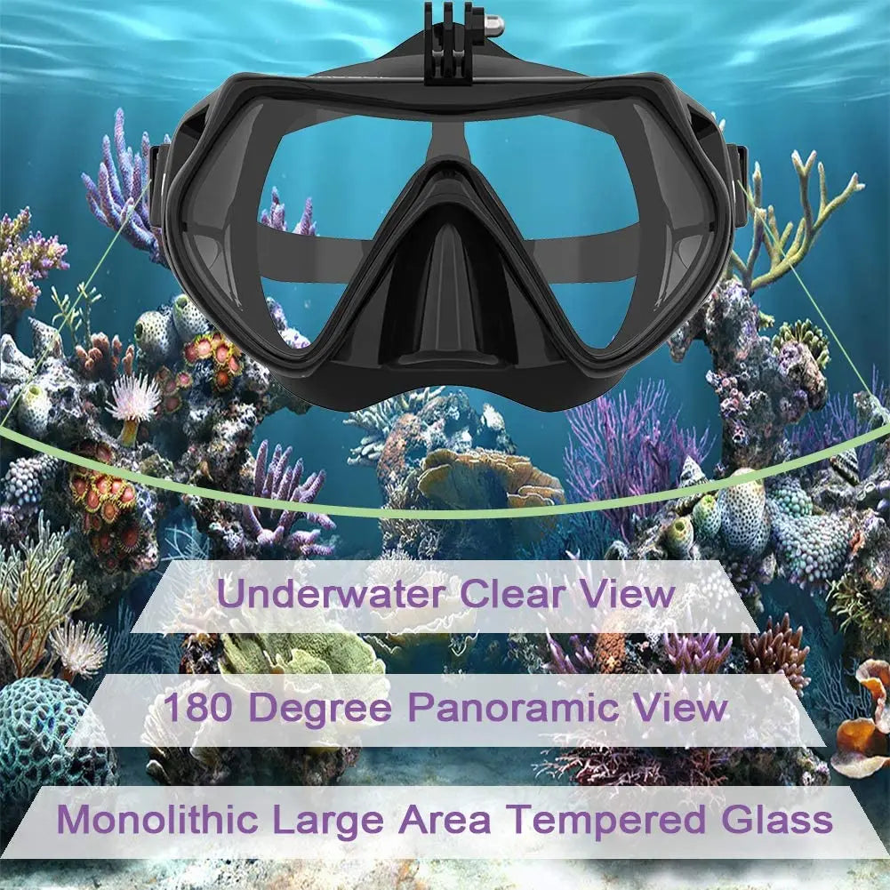 Professional Underwater Mask Camera Diving Mask Swimming Goggles Snorkel Scuba Diving Equipment Camera Holder For GoPro Mount