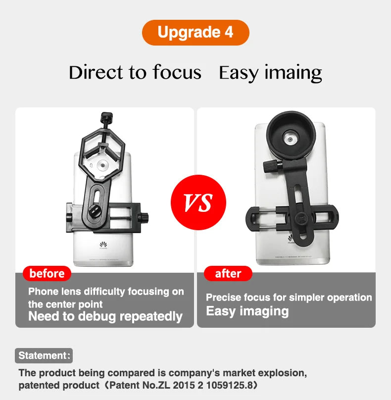 Upgrade Universal Cell Phone Adapter Bracket Clip Mount Soft Rubber Material for Binocular Monocular Spotting Scope Telescope