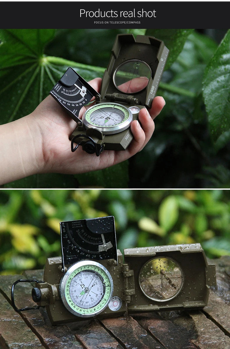 Mulitifunctional Outdoor Survival Military Compass Camping Waterproof Geological Compass Digital Navigation Equipment