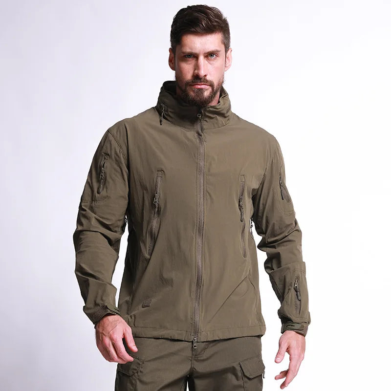 ESDY Sports Jacket Thin Single Layer Sunscreen Skin Clothing Outdoor Climbing Combat Tactical Swat Hiking Trekking Fishing Suits