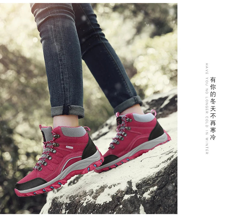 Couple Outdoor Waterproof Hiking Boots Men Winter Shoe Walking Climbing Hiking Shoes Mountain Sport Boots Hunting Woman Sneakers