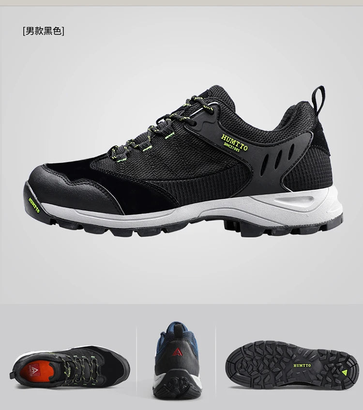 HUMTTO Brand Clearance Summer Hiking Shoes for Men 2021 Breathable Leather Hunting Trekking Climbing Shoes Mens Outdoor Sneakers