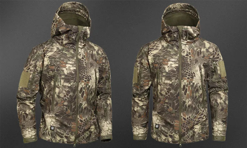 Hiking Jackets Men Camouflage Tactical Jacket Autumn Winter Shark Skin Soft Shell Waterproof Jacket Windbreaker