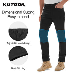 KUTOOK Men Trekking Pants Winter Cargo Pants for Man Waterproof Thermal Outdoor Hiking Softshell Pants Camping Trousers Clothing