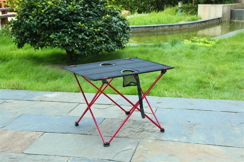 All Aluminum Alloy Folding Tables and Chairs Outdoor Picnic Table Set Ultra-light Casual Barbecue Camping Table Portable