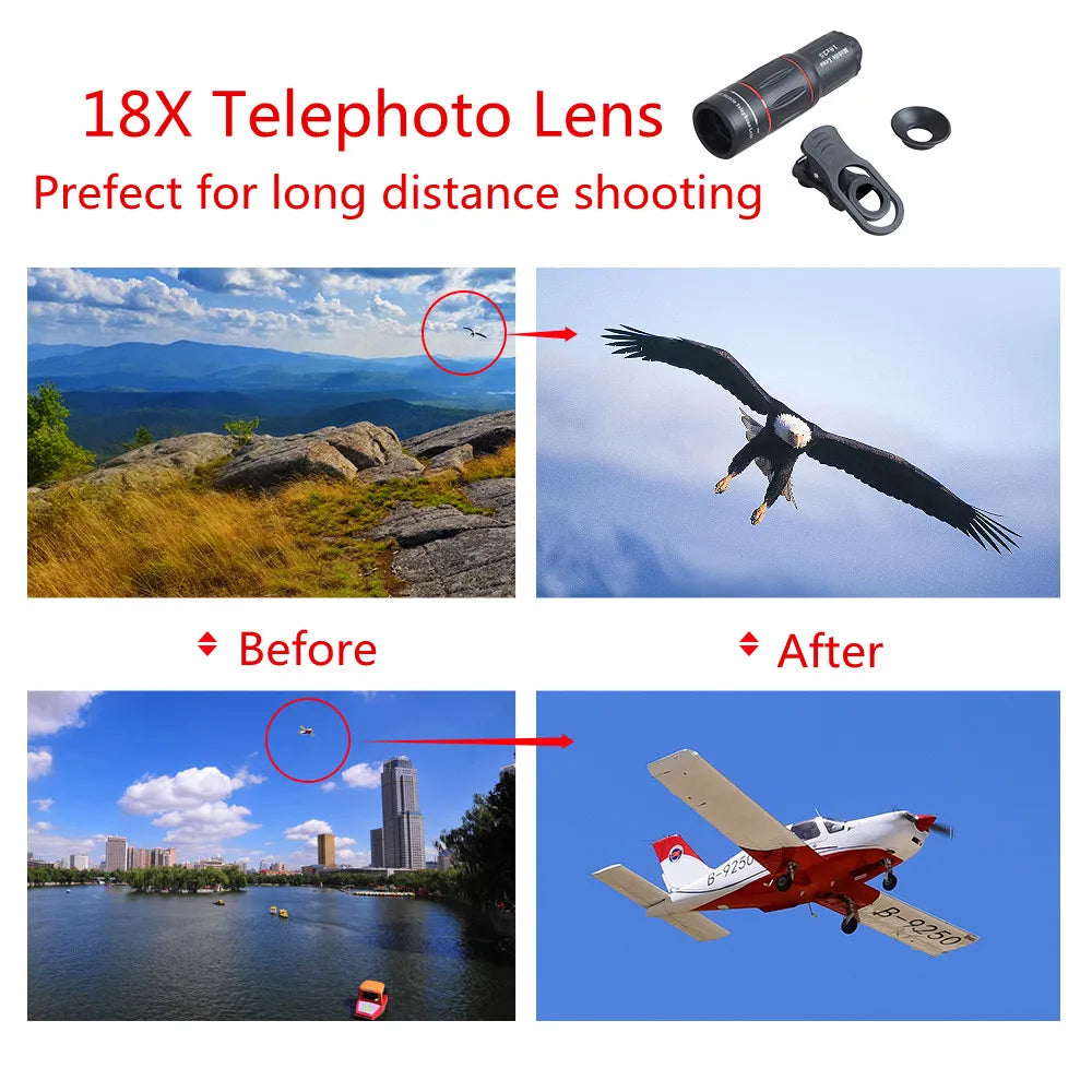 APEXEL 18X25 Monocular Zoom Telephoto Mobile Phone Lens With Tripod For Camping Tourism Portable Spotting Scope Mini Telescope