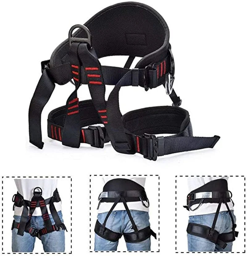 Climbing Equipment Rescue Safety Belt Professional Half-length Adjustable Harness Waist Support Outdoor Cave Climbing Harness