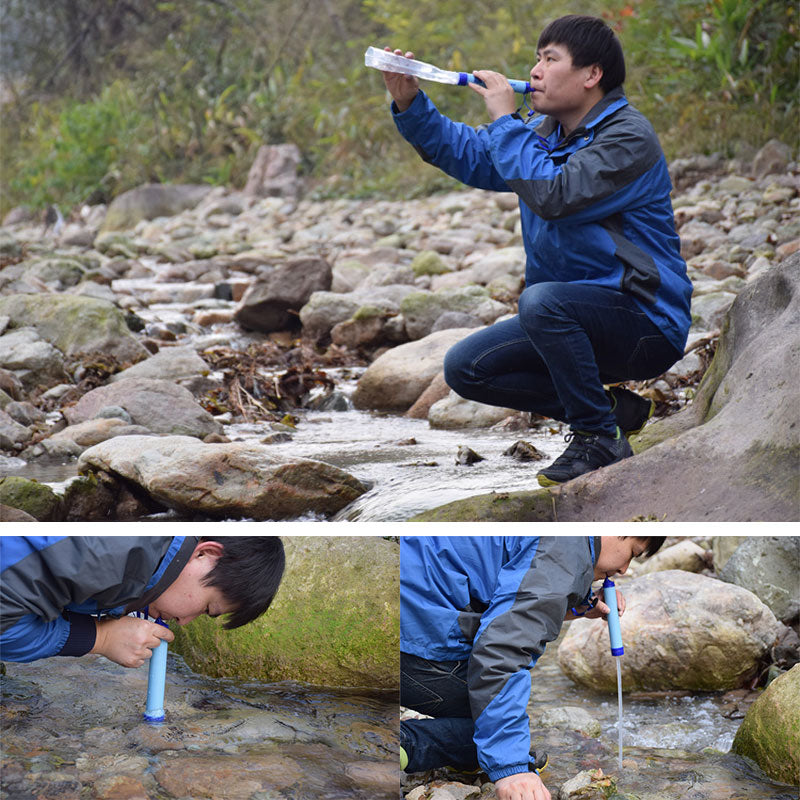 Outdoor Water Purifier Camping Hiking Emergency Life Survival Portable Purifier Water Filter Filtration Straws