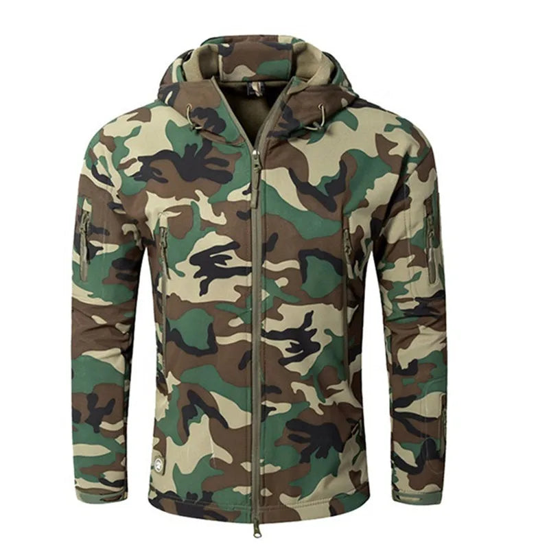 Hiking Jackets Men Camouflage Tactical Jacket Autumn Winter Shark Skin Soft Shell Waterproof Jacket Windbreaker