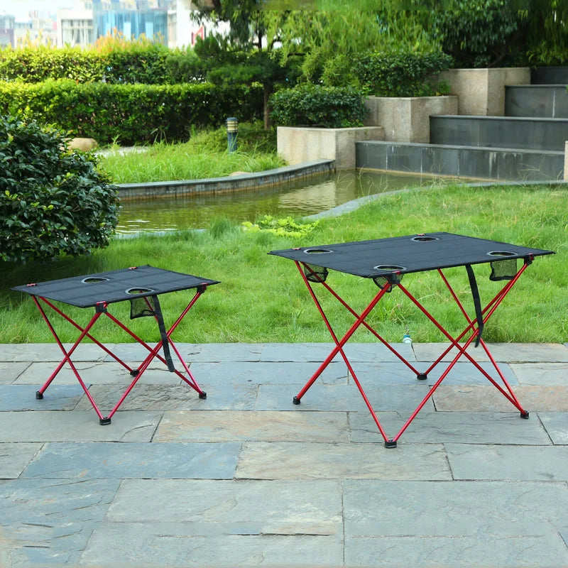 All Aluminum Alloy Folding Tables and Chairs Outdoor Picnic Table Set Ultra-light Casual Barbecue Camping Table Portable