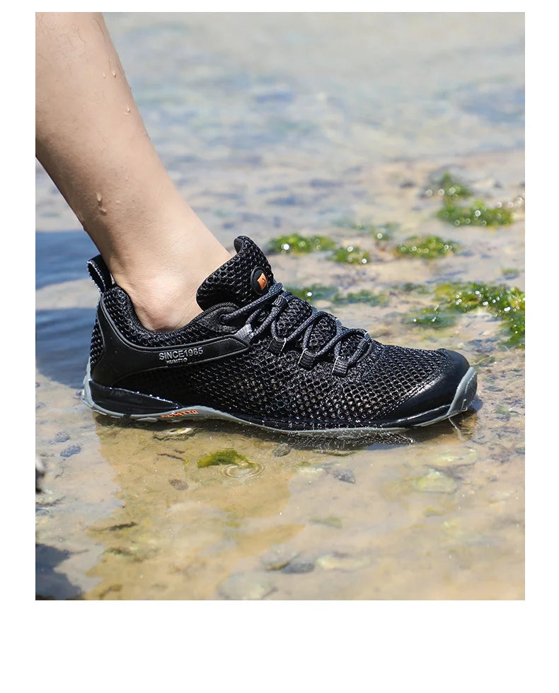 HUMTTO Summer Hiking Sneakers Shoes for Men 2021 Breathable Outdoor Trekking Sport Mens Water Shoes Climbing Walking Man Shoes