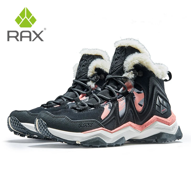 RAX Men Hiking Shoes winter Waterproof Outdoor Sneaker Men Leather Trekking Boots Trail Camping Climbing snow Sneakers Women