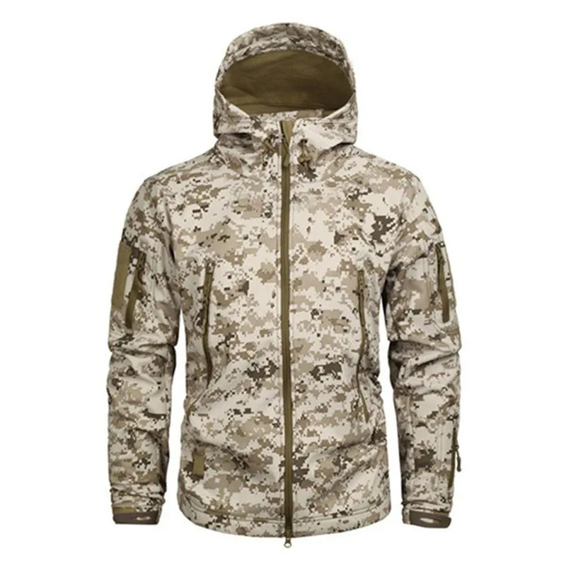 Hiking Jackets Men Camouflage Tactical Jacket Autumn Winter Shark Skin Soft Shell Waterproof Jacket Windbreaker