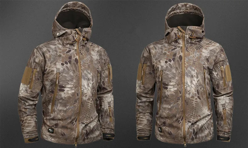 Hiking Jackets Men Camouflage Tactical Jacket Autumn Winter Shark Skin Soft Shell Waterproof Jacket Windbreaker