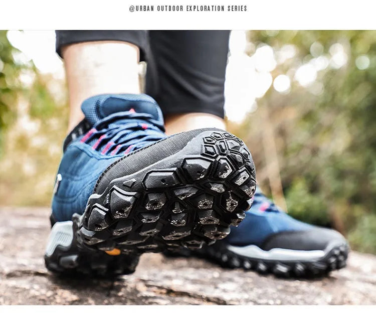 Humtto Outdoor Walking Sneakers for Men Leather Hiking Shoes Climbing Sport Women Men's Shoes Trekking Hunting Female Mens Shoes