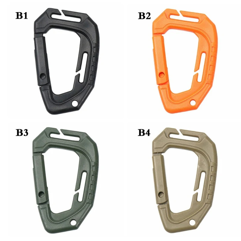 1Pcs Big D-type Plastic Steel Tactical Molle Quick Hook Hanging Buckle Clip Outdoor Camping Backpack Bag EDC Tool Accessories