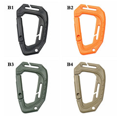 1Pcs Big D-type Plastic Steel Tactical Molle Quick Hook Hanging Buckle Clip Outdoor Camping Backpack Bag EDC Tool Accessories