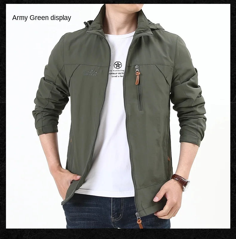 Spring Men's WaterprWindbreaker Casual Coat Man Bigsize Bomber Clothing Sports Tactical Outdoor Camping Mountaineering Jackets