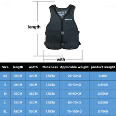 Neoprene Life Jacket Adult Kids Life Vest Water Safety Fishing Vest Kayaking Boating Swimming Surfing Drifting Safety Life Vest