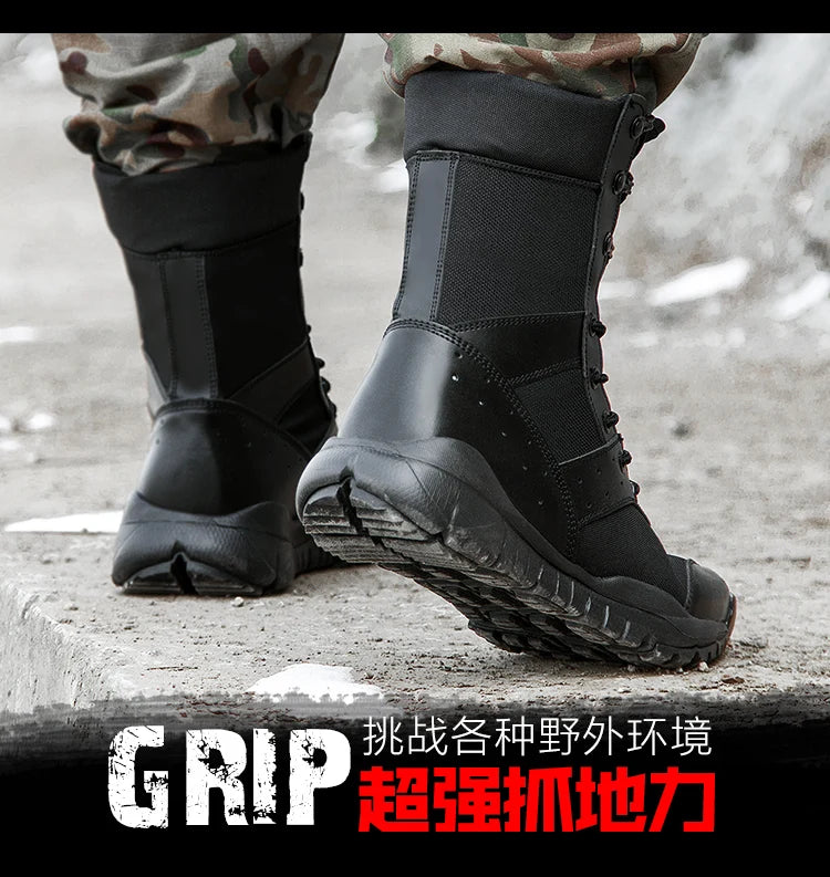 Summer Combat Boot Men Women Climbing Training Lightweight Waterproof Tactical Boots Outdoor Hiking Breathable Mesh Shoes