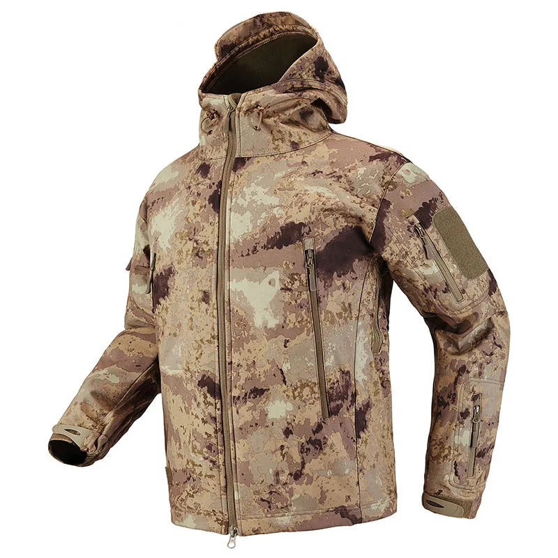 Hiking Jackets Men Camouflage Tactical Jacket Autumn Winter Shark Skin Soft Shell Waterproof Jacket Windbreaker