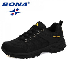 BONA New Designers Popular Hiking Shoes Man Nubuck Leather Mesh Outdoor Men Sneakers Climbing Shoes Men Sport Shoes Trendy