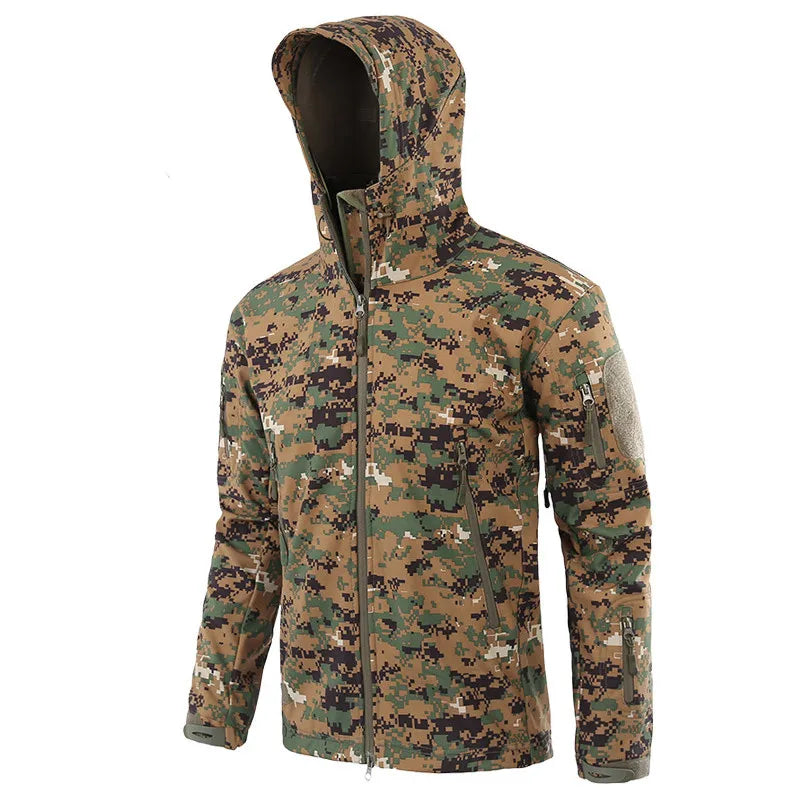 Hiking Jackets Men Camouflage Tactical Jacket Autumn Winter Shark Skin Soft Shell Waterproof Jacket Windbreaker